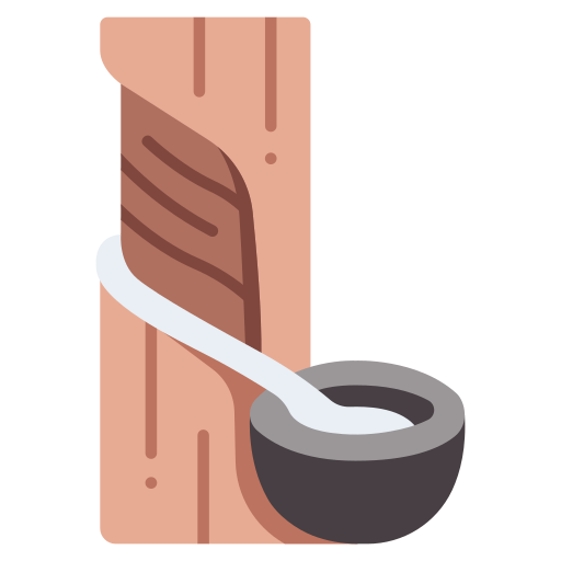 Rubber sap coming from tree